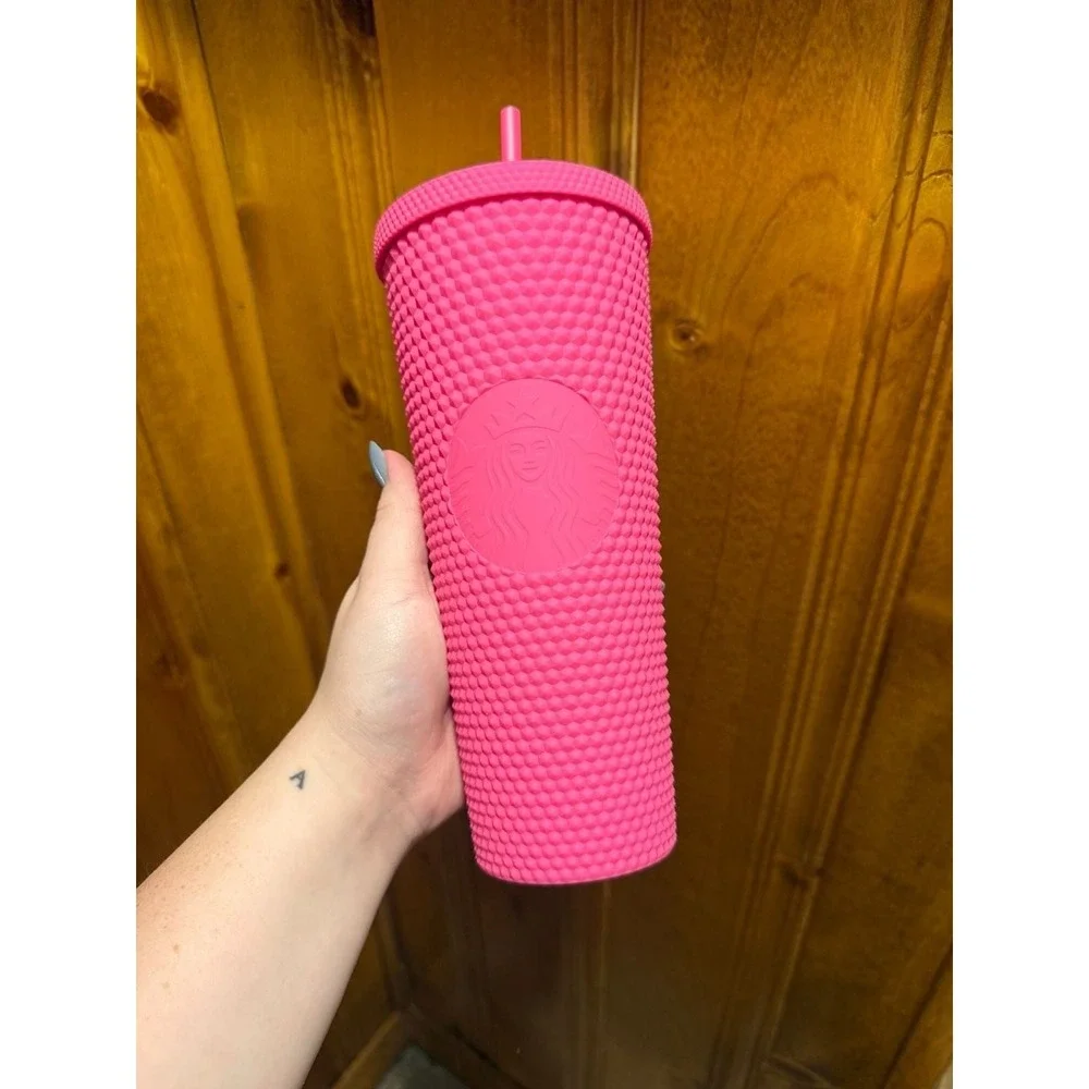 Starbucks China 2021 Barbie Pink Matte Studded 24oz Venti Tumbler